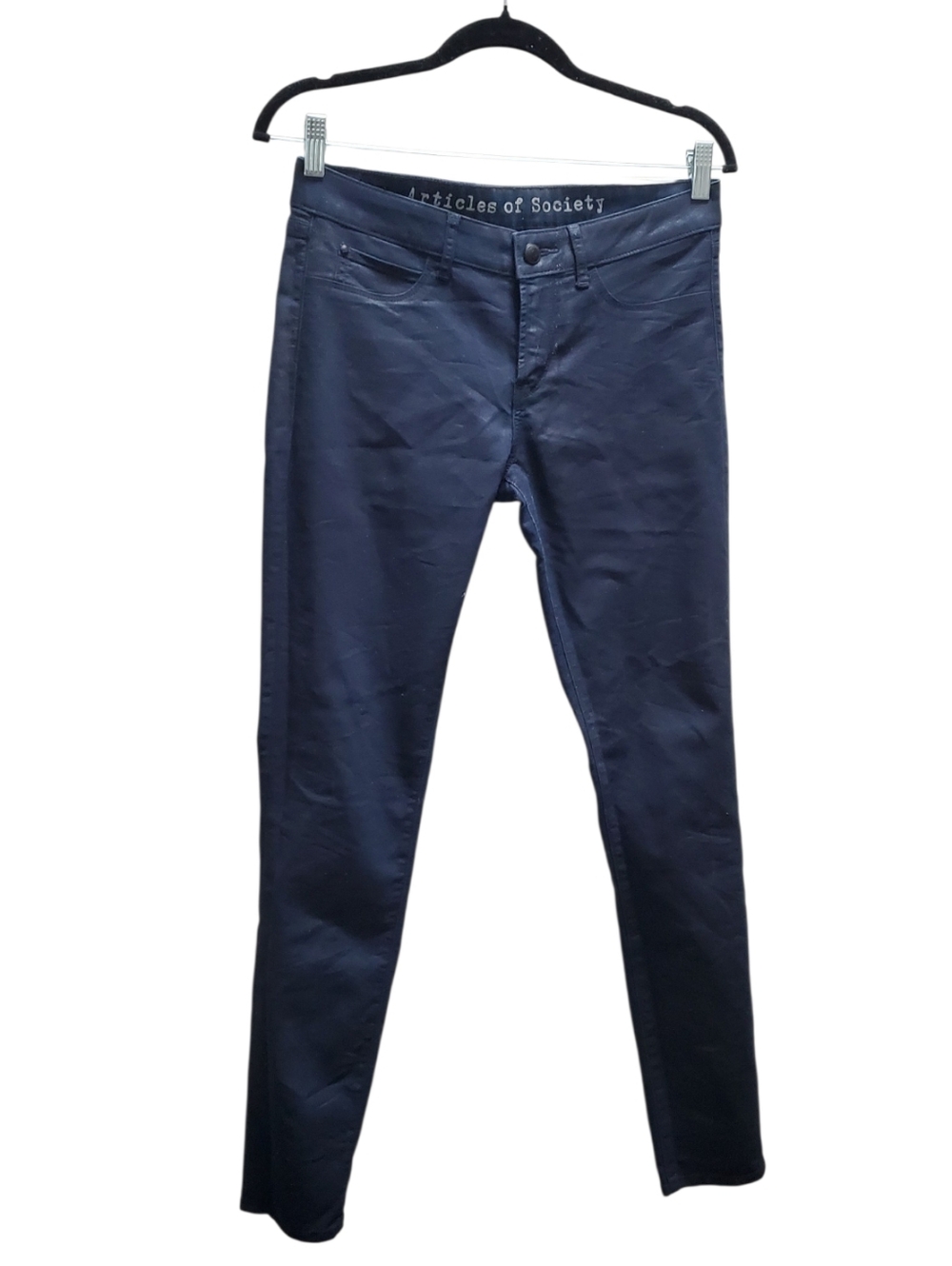 Articles of Society Navy Coated Skinny Mya Pants